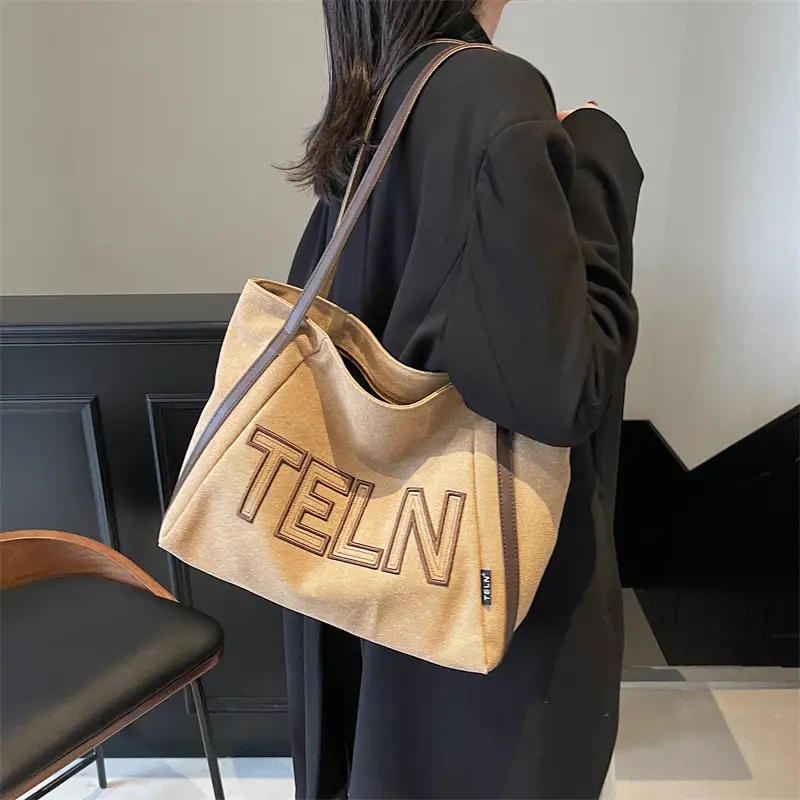 Fashion Retro Ruiying Letter Tote Bag Canvas 2025 - Image 4