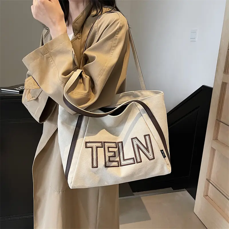 Fashion Retro Ruiying Letter Tote Bag Canvas 2025 - Image 5