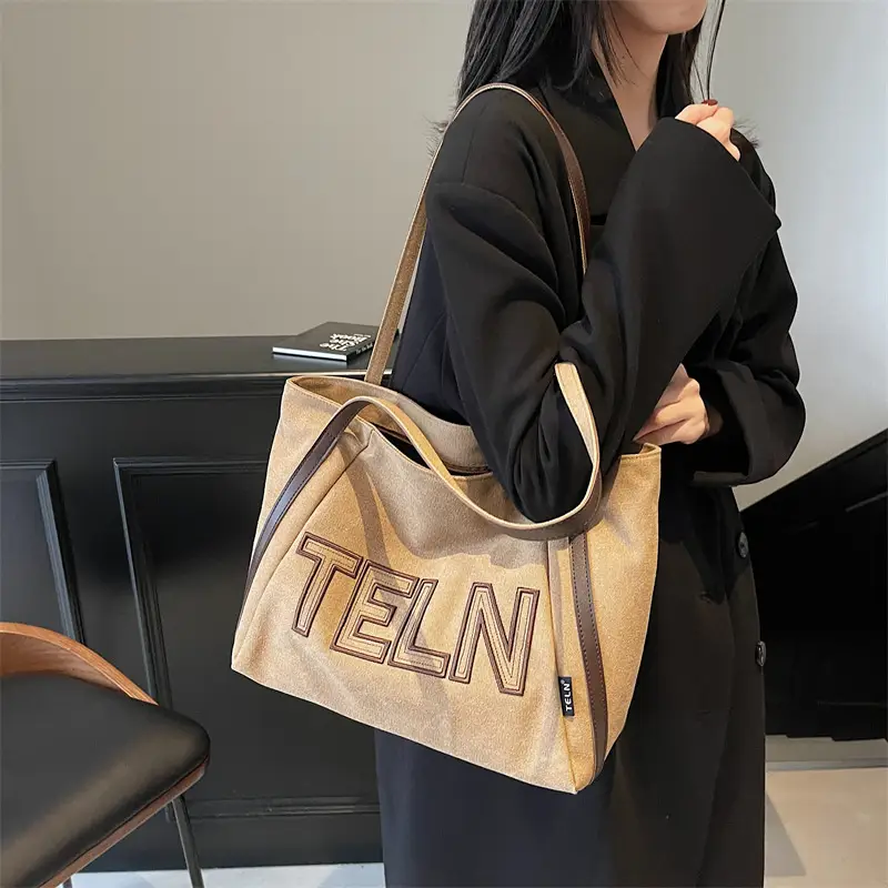 Fashion Retro Ruiying Letter Tote Bag Canvas 2025 - Image 6