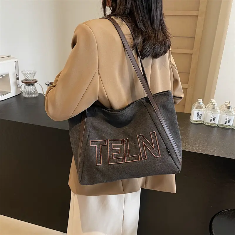 Fashion Retro Ruiying Letter Tote Bag Canvas 2025 - Image 7