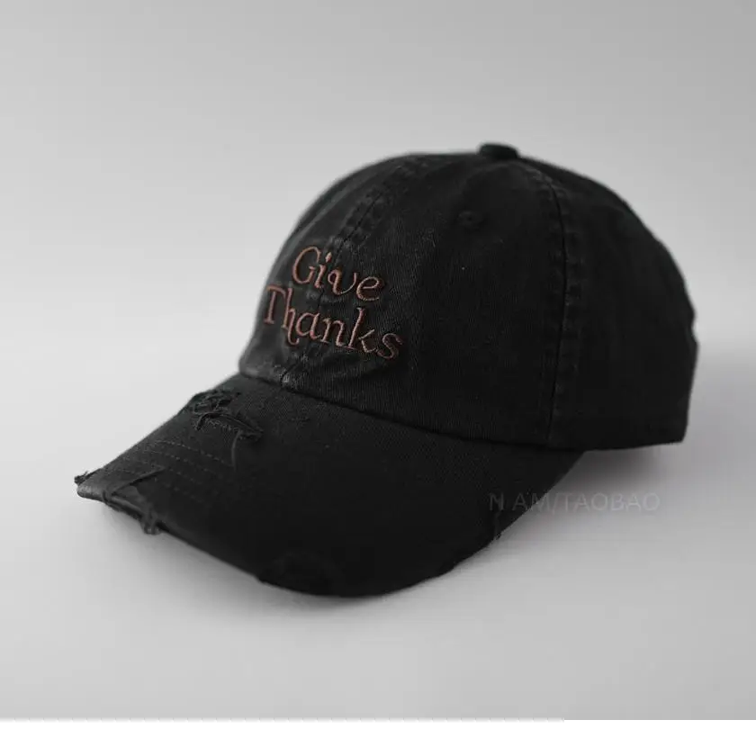 Black "Give Thanks" Embroidered Cap for Men Women - Image 8