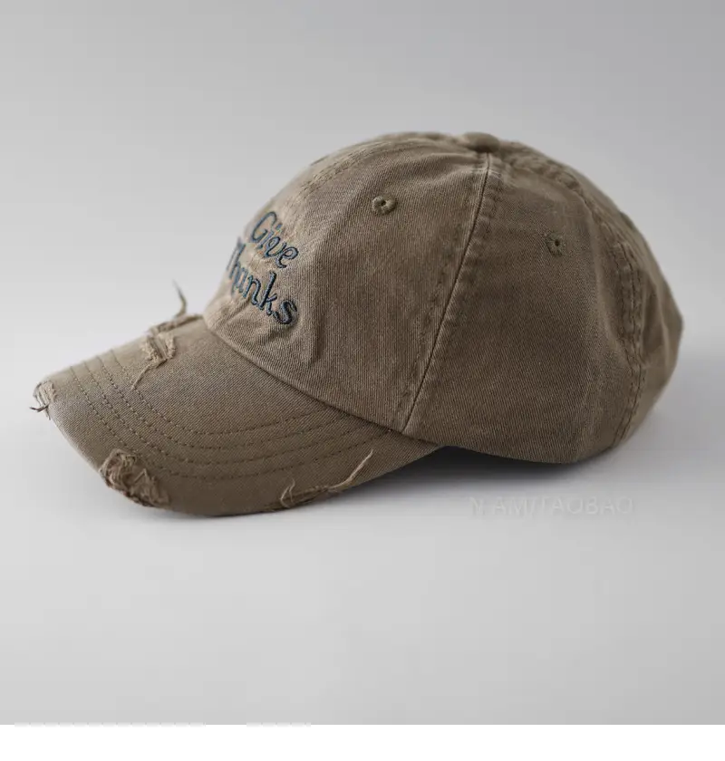 Black "Give Thanks" Embroidered Cap for Men Women — feature 12