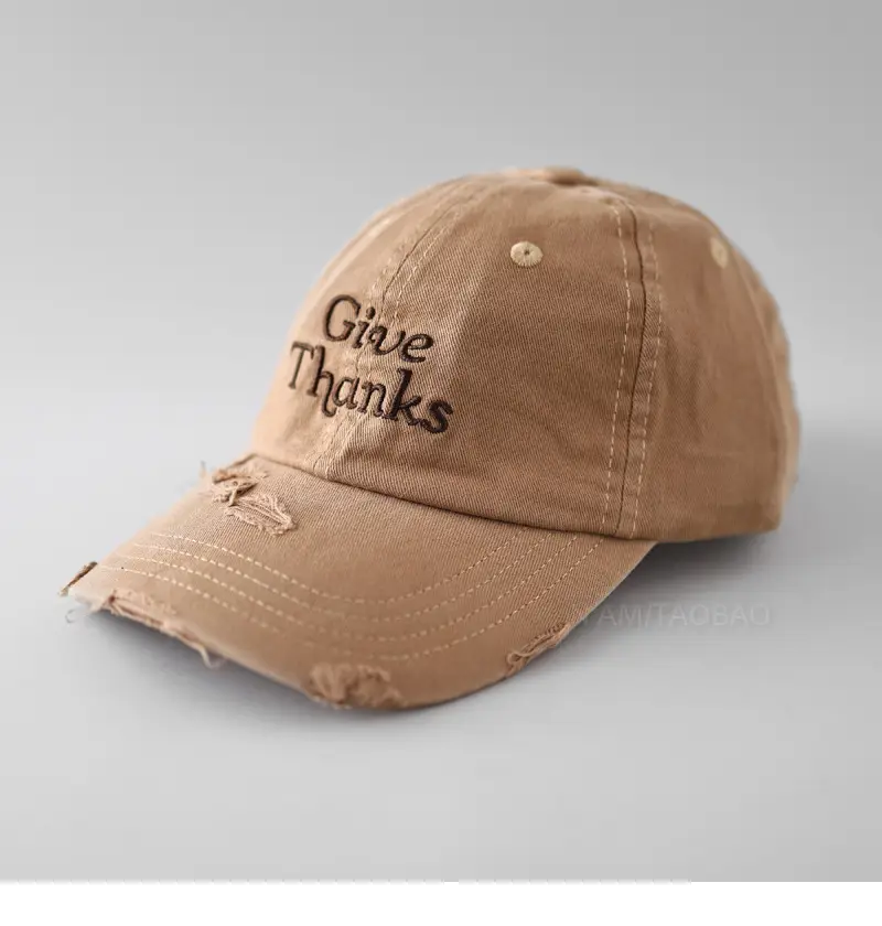 Black "Give Thanks" Embroidered Cap for Men Women - Image 2