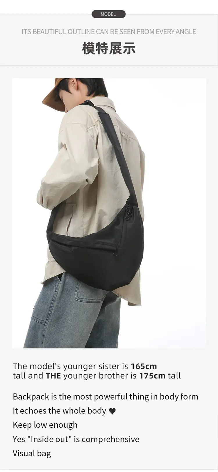 Men's Crossbody Bag Japanese Casual Sports Dumpling Bag Women's Canvas Shoulder Bag Fashionable Brand Men's Satchel luggage and leather goods — feature 8