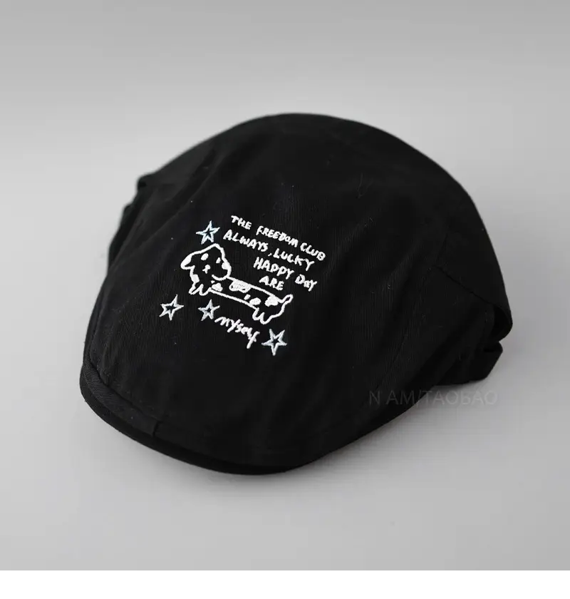 Men Women Cartoon Print Sun Hat Light Purple Spring Summer