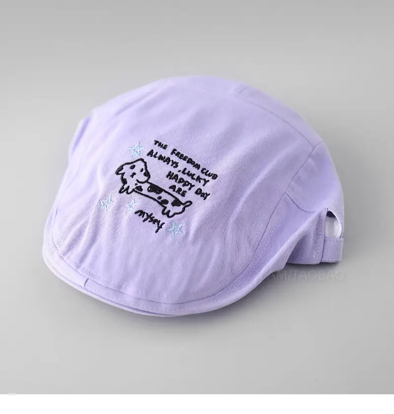 Men Women Cartoon Print Sun Hat Light Purple Spring Summer