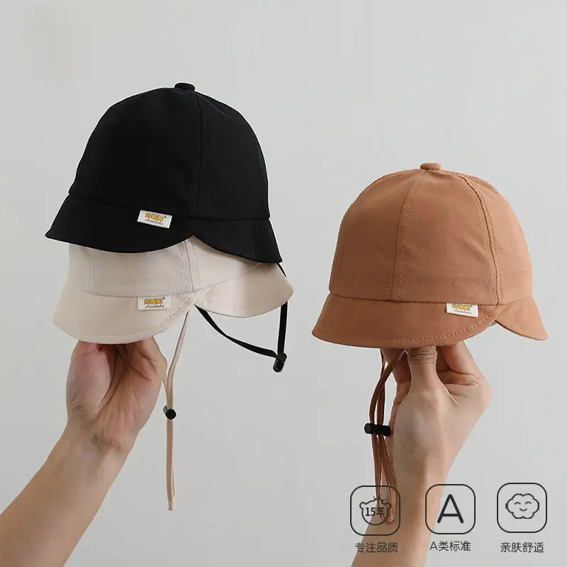 Baby's Cotton Fisherman's Hat Beige Spring Autumn - Image 7
