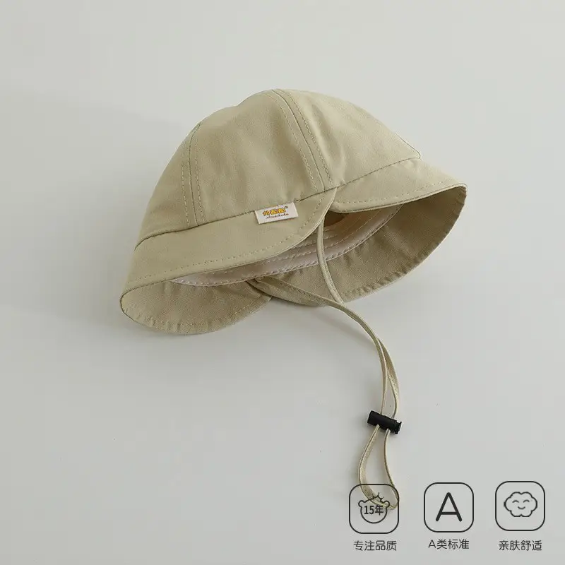 Baby's Cotton Fisherman's Hat Beige Spring Autumn - Image 9