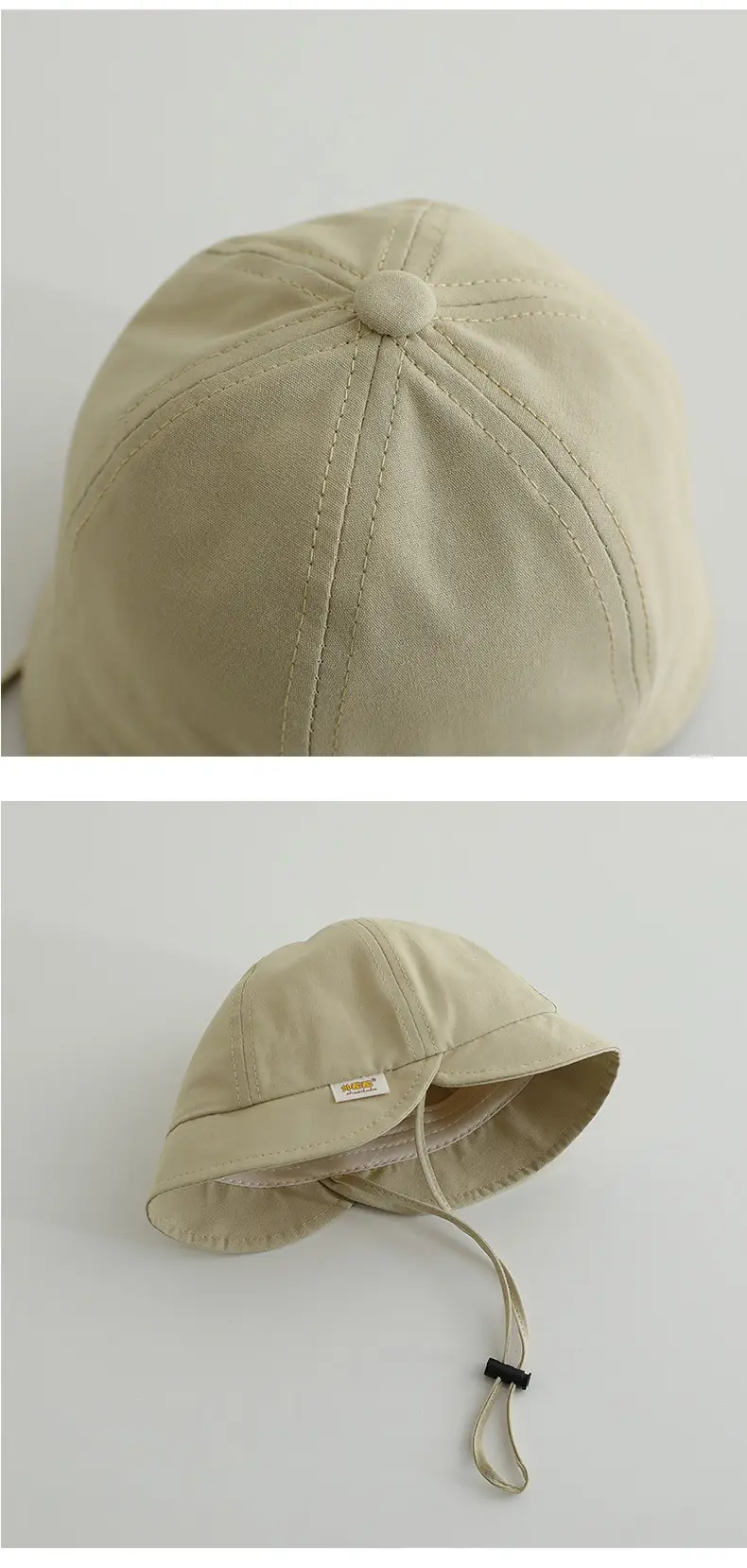 Baby's Cotton Fisherman's Hat Beige Spring Autumn — feature 10