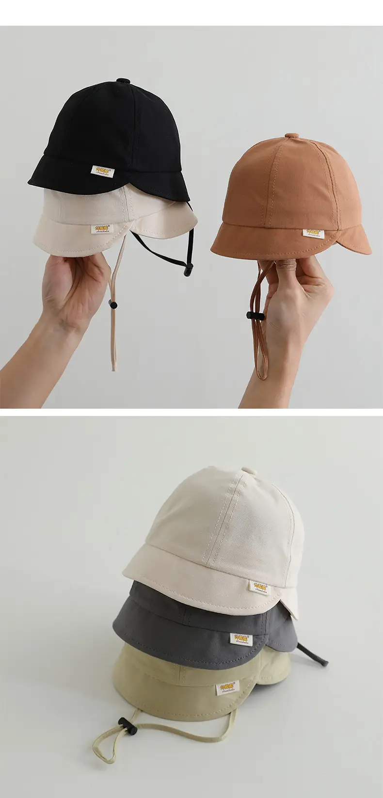 Baby's Cotton Fisherman's Hat Beige Spring Autumn — feature 3