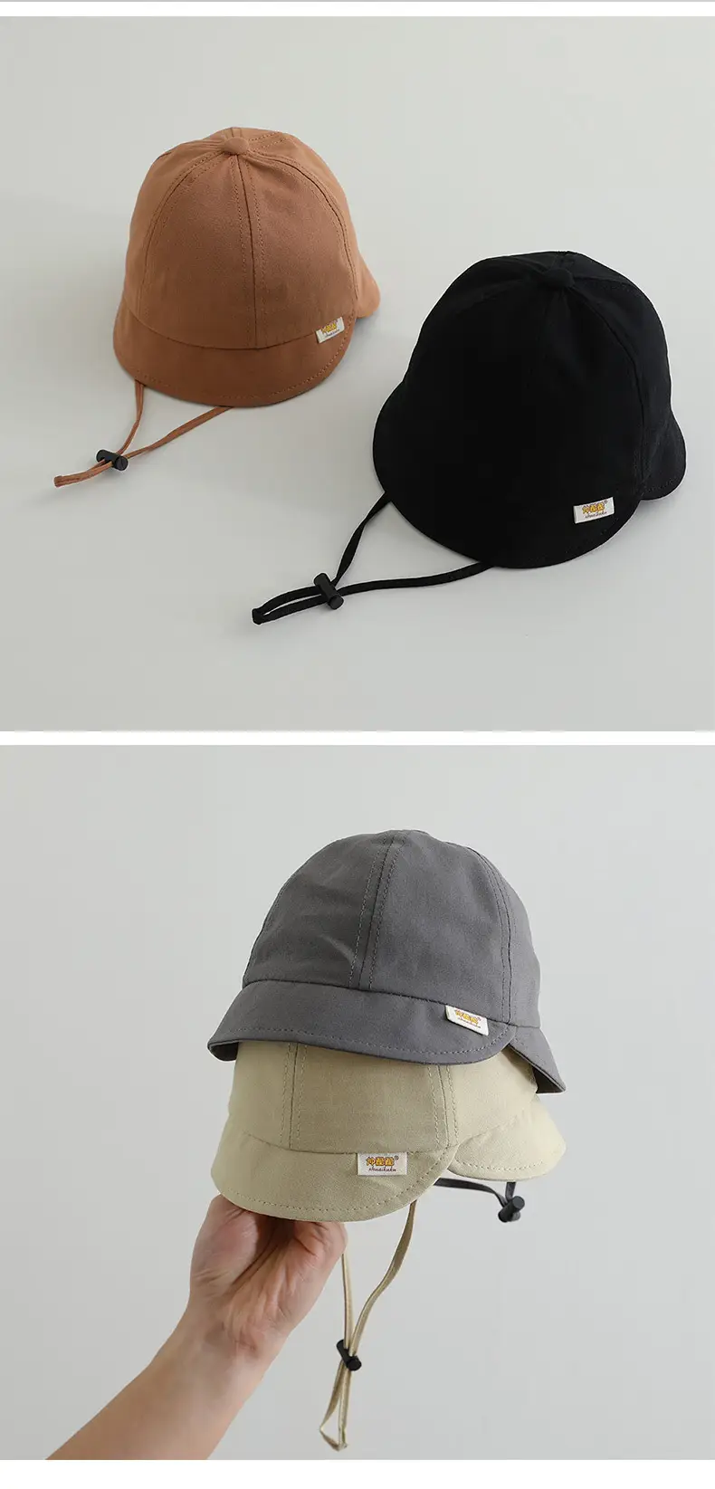 Baby's Cotton Fisherman's Hat Beige Spring Autumn — feature 4
