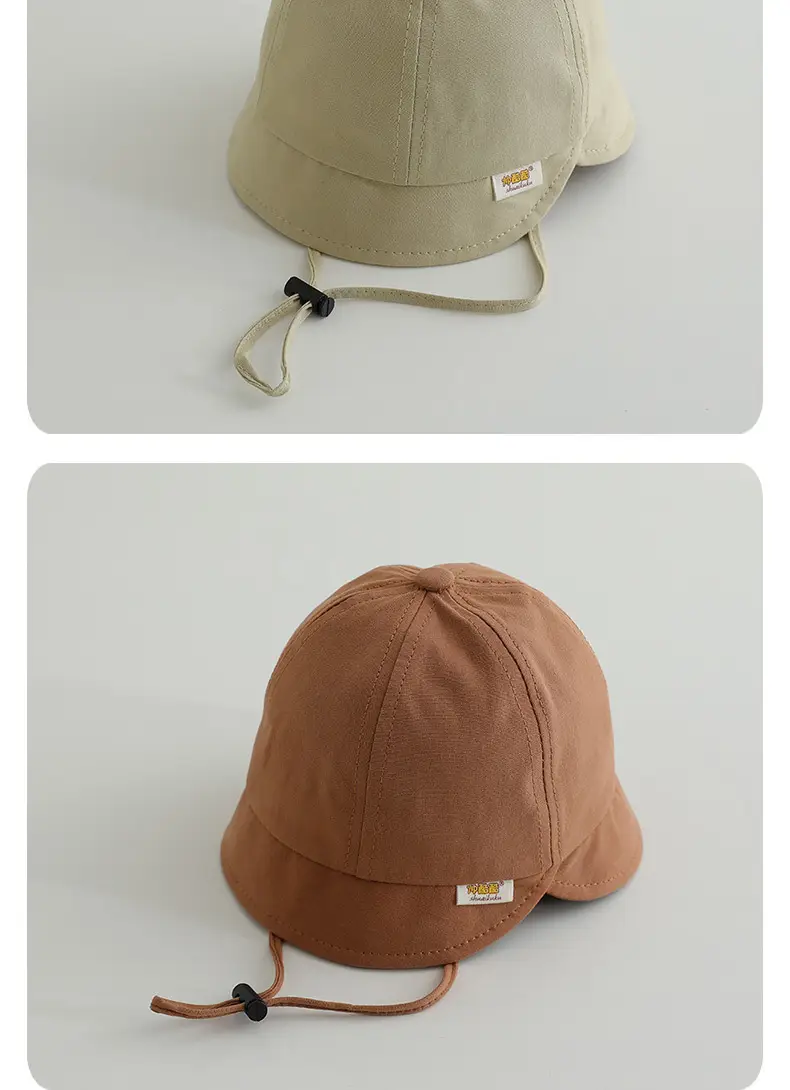 Baby's Cotton Fisherman's Hat Beige Spring Autumn — feature 6