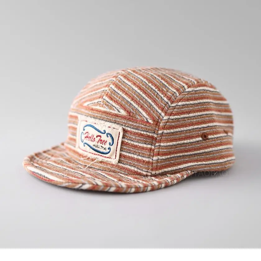 Japanese Vintage Striped Baseball Cap Unisex Flat Brim - Image 4