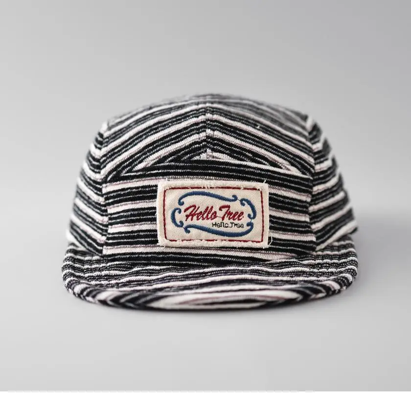 Japanese Vintage Striped Baseball Cap Unisex Flat Brim - Image 7