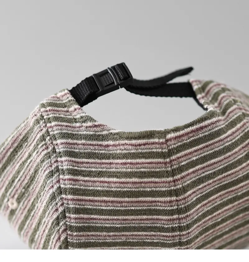 Japanese Vintage Striped Baseball Cap Unisex Flat Brim — feature 9