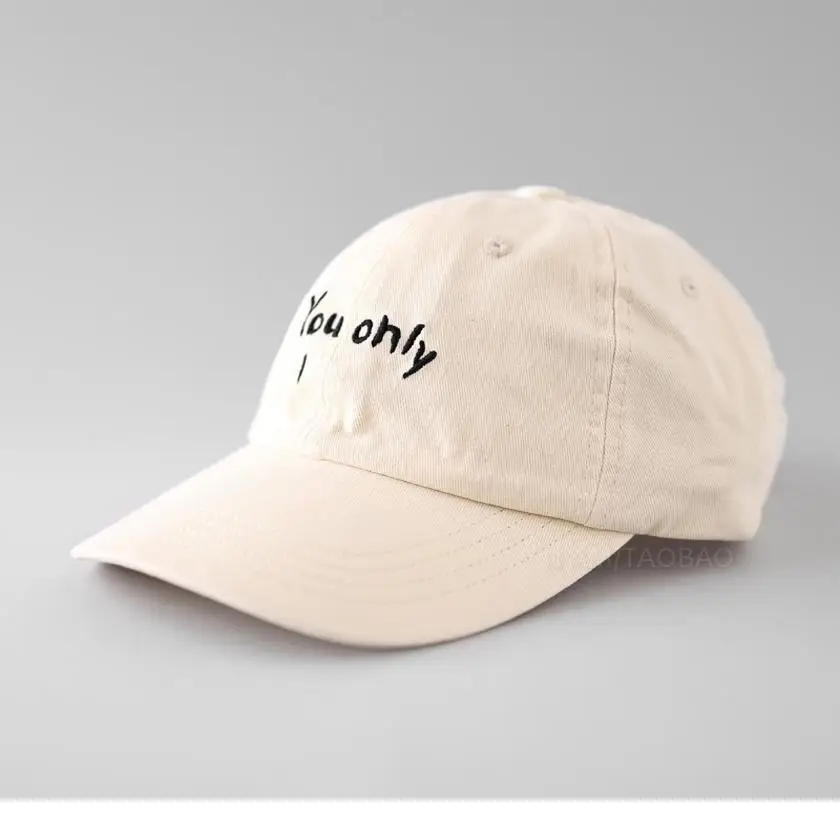Black Korean Baseball Cap with "You Only" Embroidery - Image 8