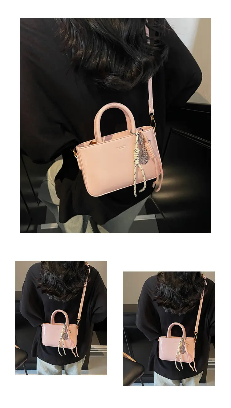 Pink Peshawari Women's Shoulder Bag with Feather Tassel — feature 11
