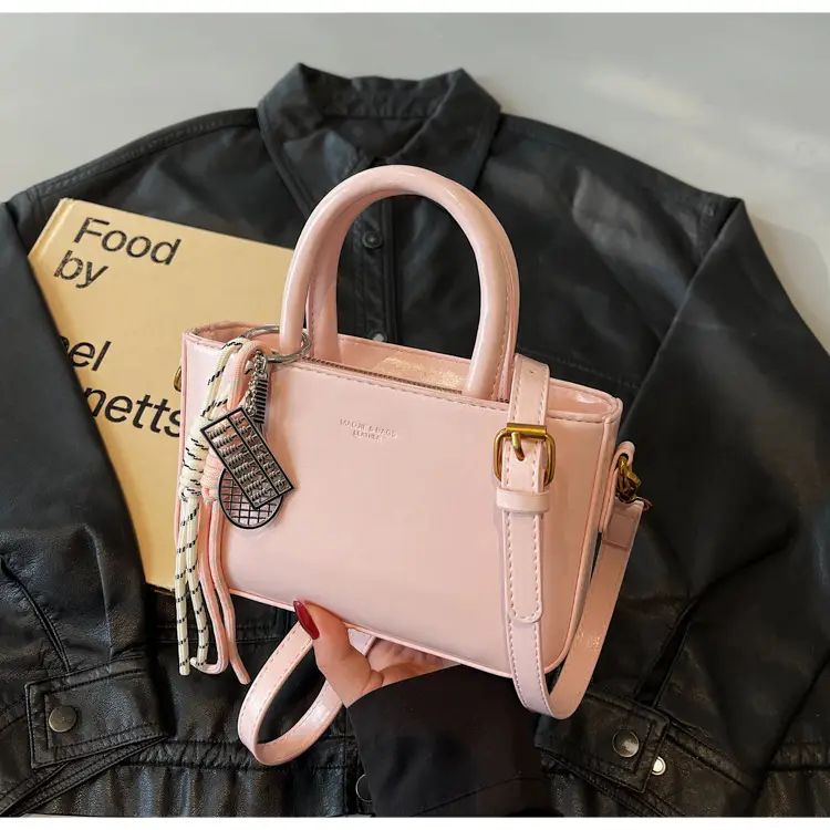 Pink Peshawari Women's Shoulder Bag with Feather Tassel — feature 15
