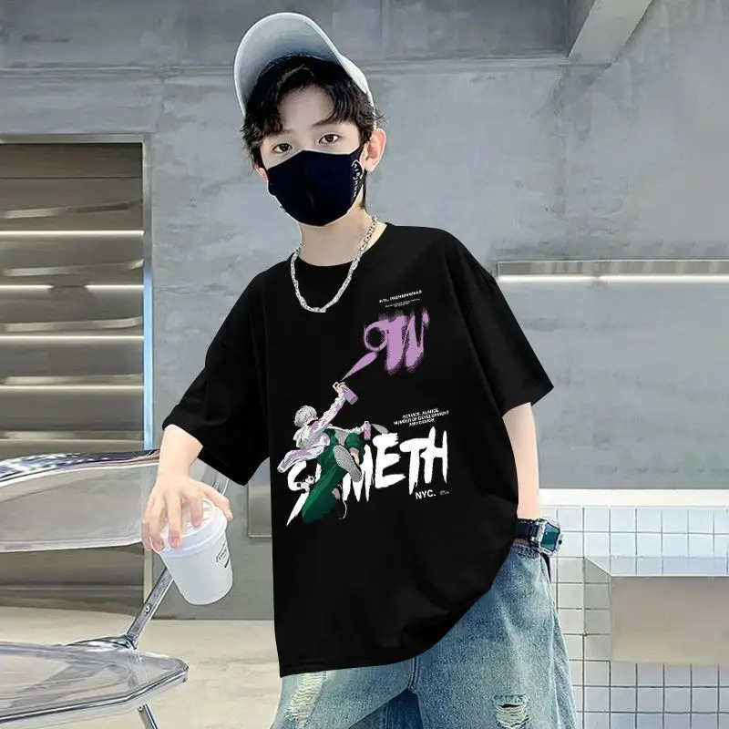 Boy Cotton Graphic T-Shirt White Summer Wear
