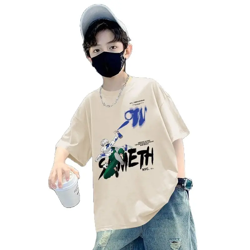 Boy Cotton Graphic T-Shirt White Summer Wear