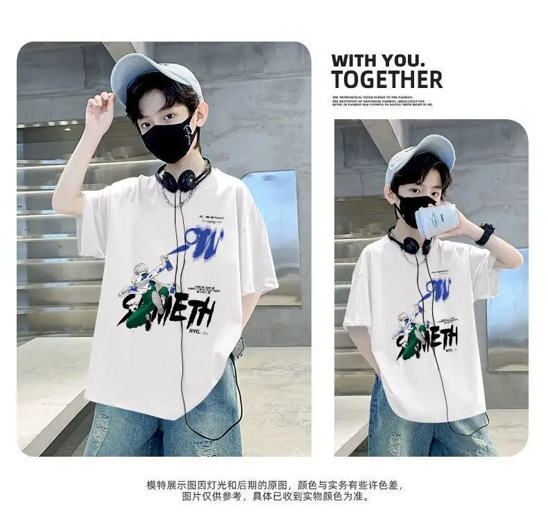 Boy Cotton Graphic T-Shirt White Summer Wear — feature 4