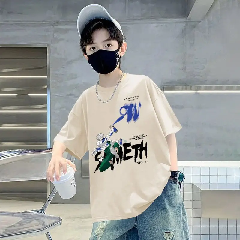 Boy Cotton Graphic T-Shirt White Summer Wear