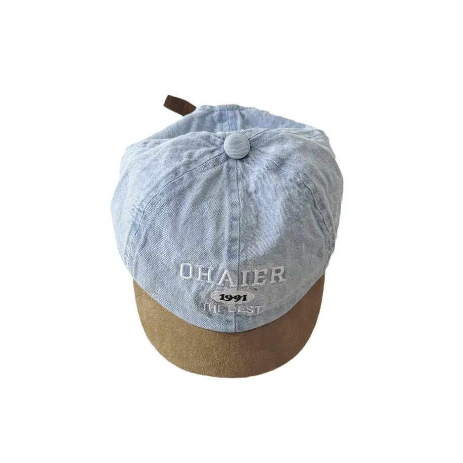 Blue Denim Embroidered Baby Cap 2025 Spring Autumn - Image 8