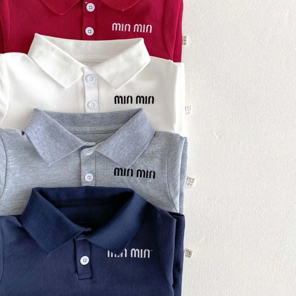 Summer Boys Korean Polo Shirt White Blue Red — feature 10