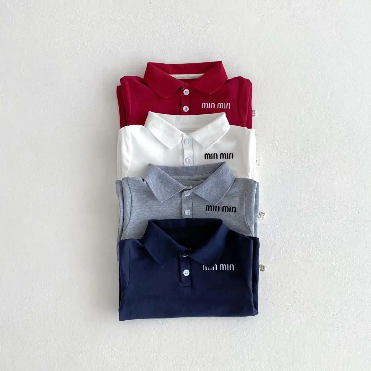 Summer Boys Korean Polo Shirt White Blue Red — feature 9