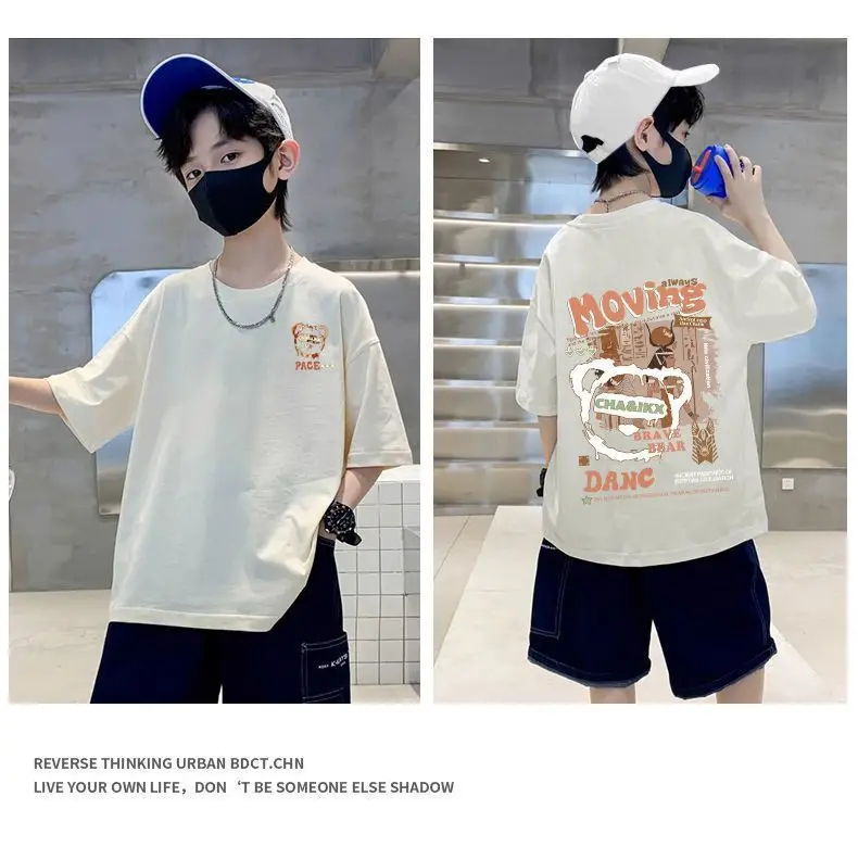 Kids Cotton Cartoon T-Shirt Black Summer Wear — feature 10
