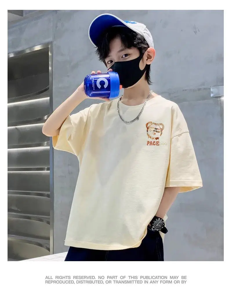 Kids Cotton Cartoon T-Shirt Black Summer Wear — feature 13