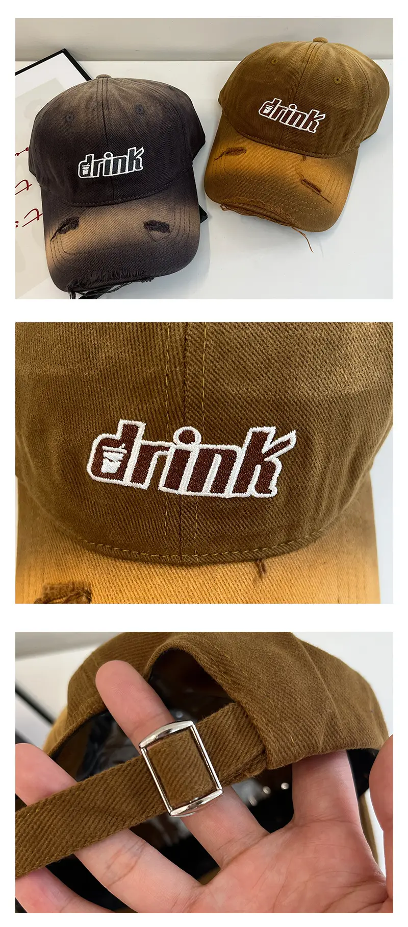 Gradual Ripped Baseball Cap Men Women All Match Outdoor Sunscreen Cap Spring Summer Korean Style Face Shown Small Cap — feature 10