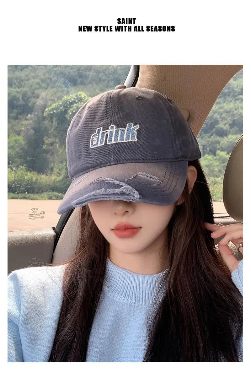 Gradual Ripped Baseball Cap Men Women All Match Outdoor Sunscreen Cap Spring Summer Korean Style Face Shown Small Cap — feature 2