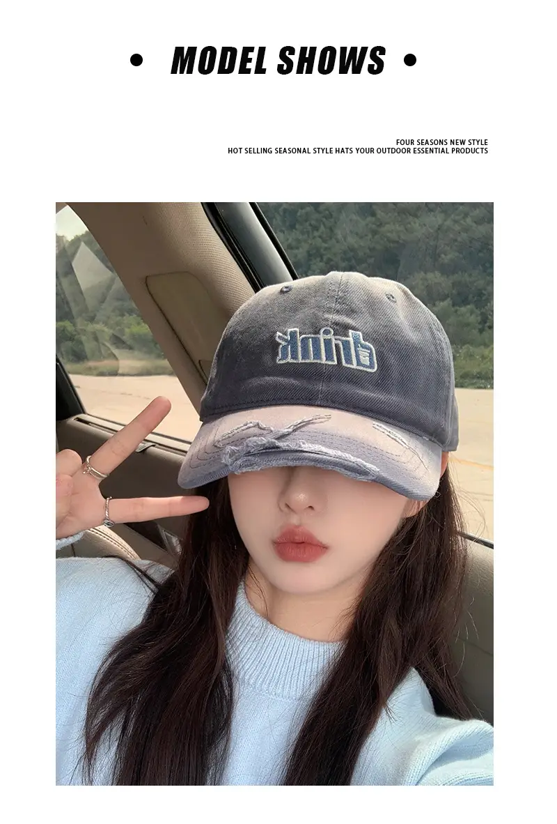 Gradual Ripped Baseball Cap Men Women All Match Outdoor Sunscreen Cap Spring Summer Korean Style Face Shown Small Cap — feature 3