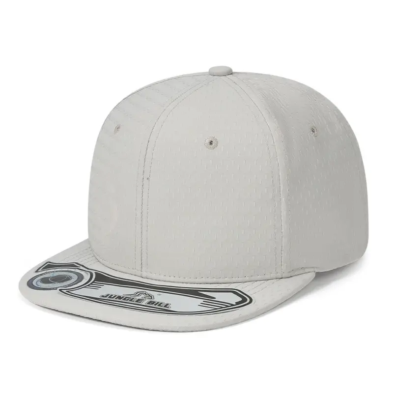 White Hard Top Baseball Cap with Embroidered Brand Label - Image 9