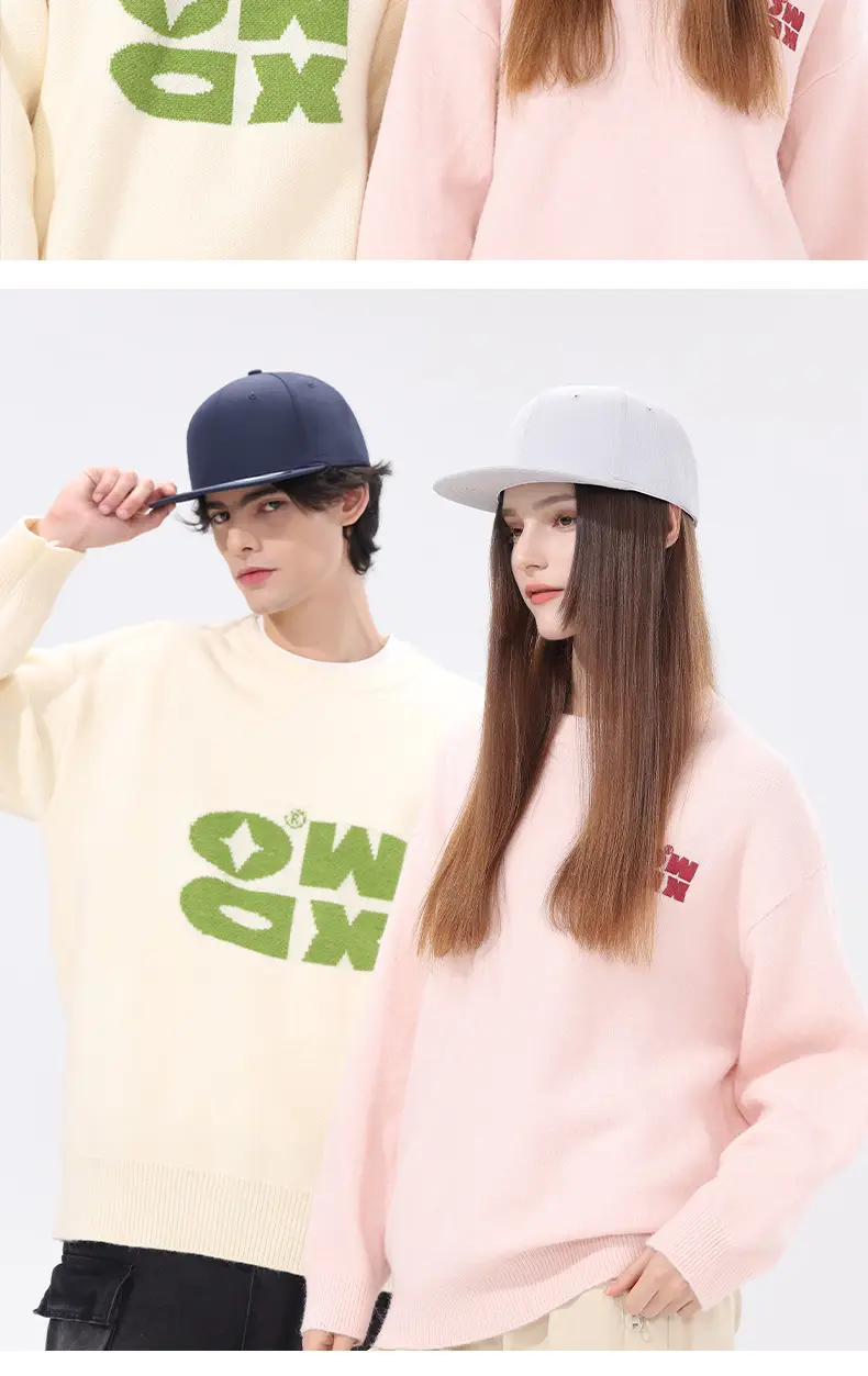 White Hard Top Baseball Cap with Embroidered Brand Label — feature 11