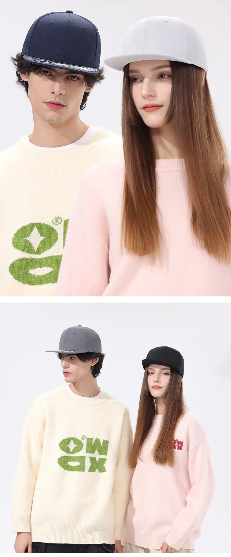 White Hard Top Baseball Cap with Embroidered Brand Label — feature 12