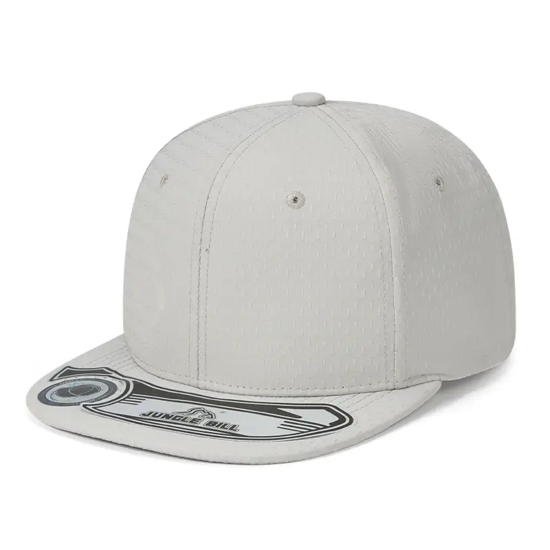 White Hard Top Baseball Cap with Embroidered Brand Label - Image 3