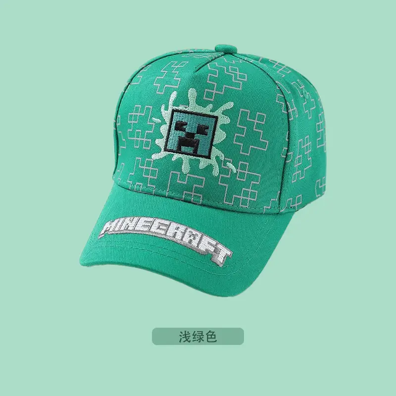 Minecraft Creeper Baseball Cap Black with Curved Brim - Image 2