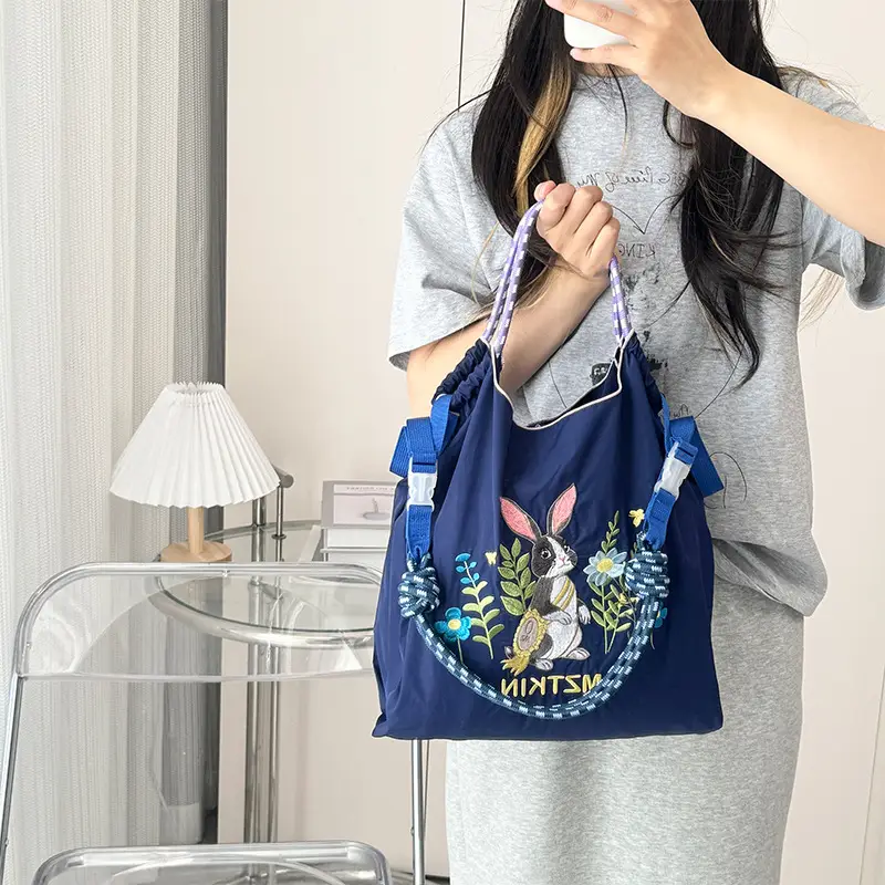 Embroidered Blue Bunny Bag for Women - Image 67