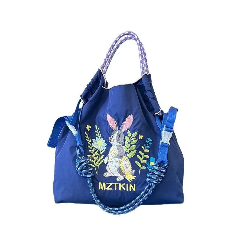 Embroidered Blue Bunny Bag for Women - Image 68