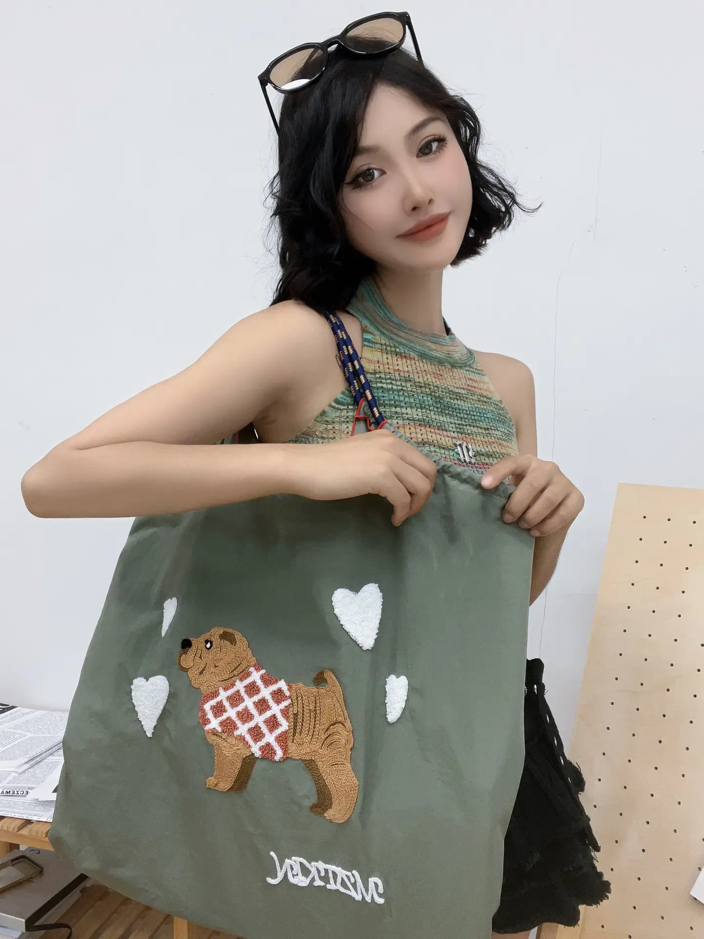 Embroidered Blue Bunny Bag for Women — feature 15