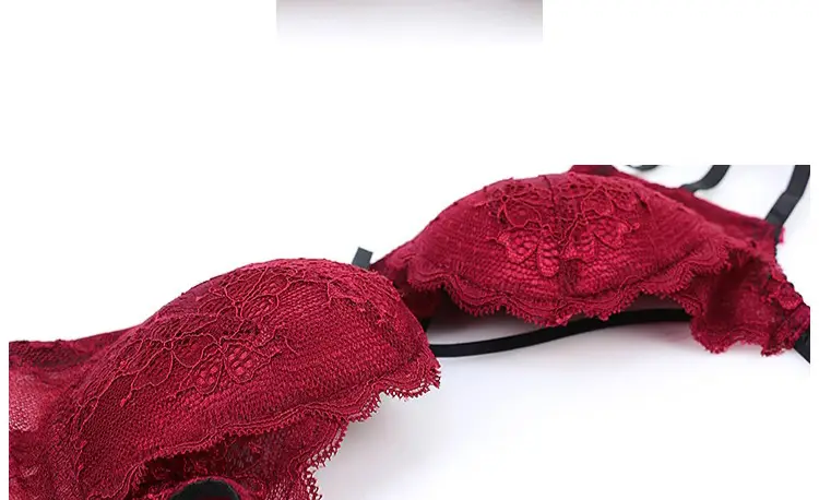Black Lace Push Up Bra Panties Set Small — feature 15