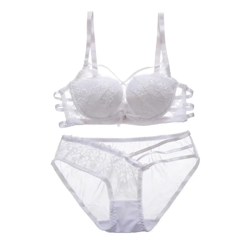 Black Lace Push Up Bra Panties Set Small - Image 8
