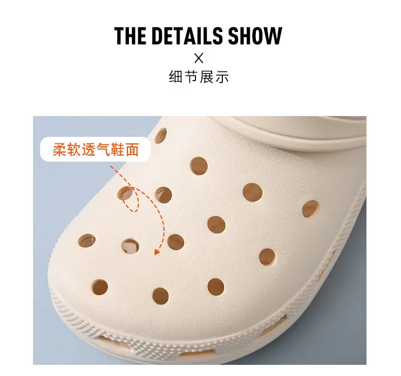 Crocs-Style Star Hole Shoes for Women, Wear-Resistant, Non-Slip, Closed-Toe Slippers, Eva Breathable, Odor-Resistant, Couple Sandals Wholesale — feature 6
