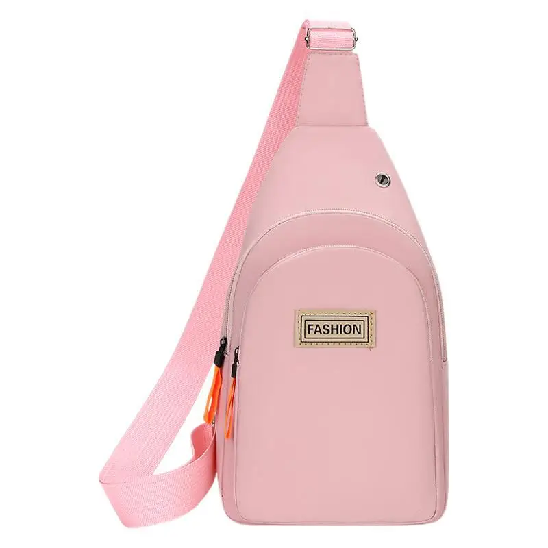 Pink Women's Multi-functional Chest Bag with Adjustable Strap - Image 9