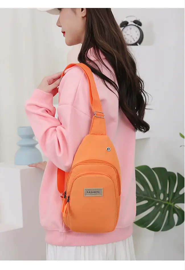Pink Women's Multi-functional Chest Bag with Adjustable Strap — feature 10