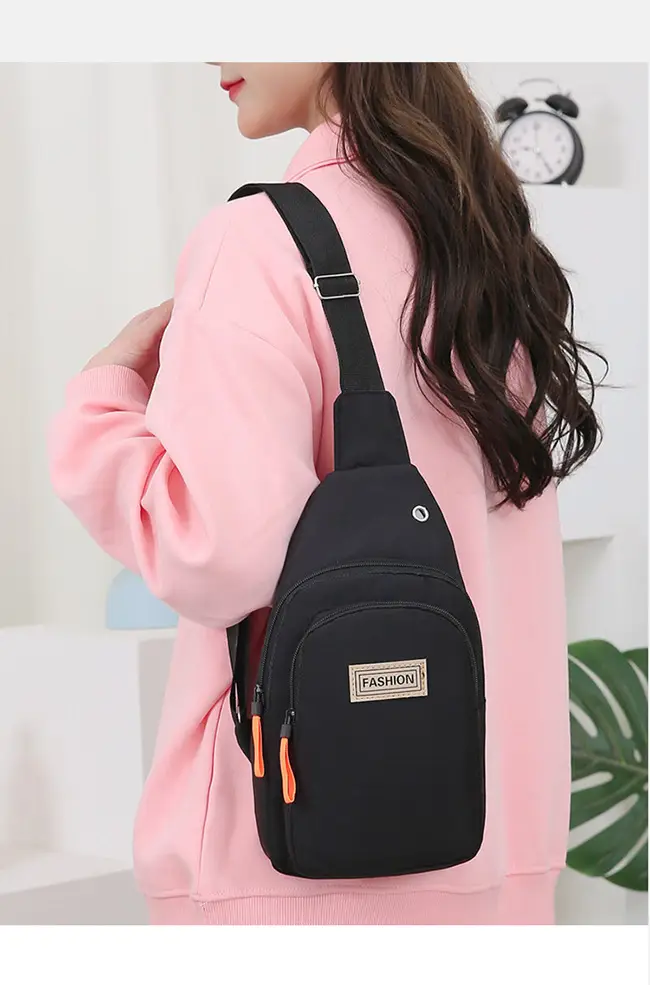 Pink Women's Multi-functional Chest Bag with Adjustable Strap — feature 13