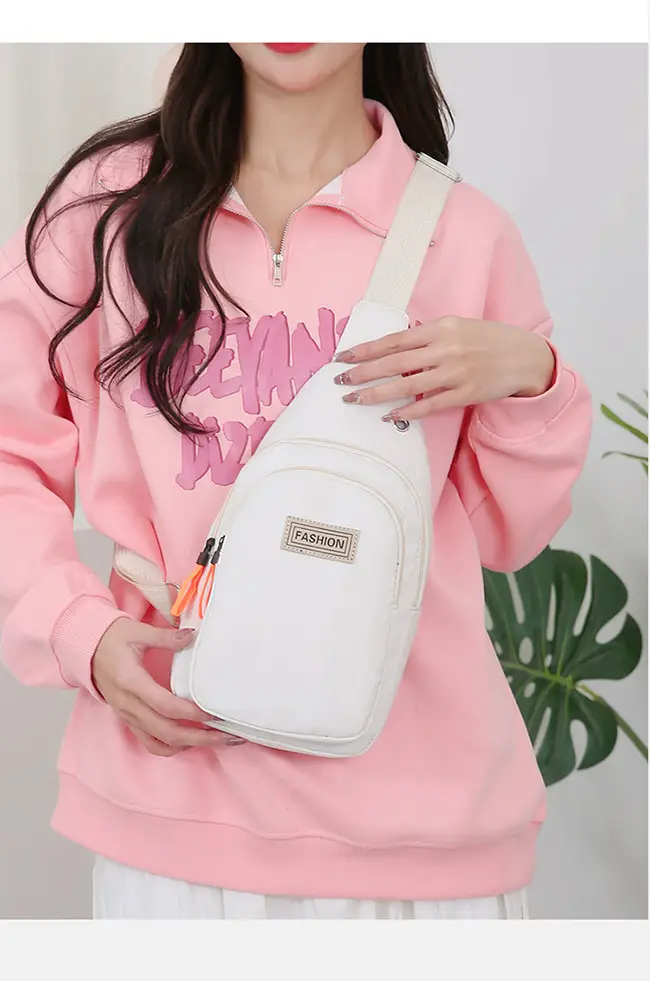 Pink Women's Multi-functional Chest Bag with Adjustable Strap — feature 15