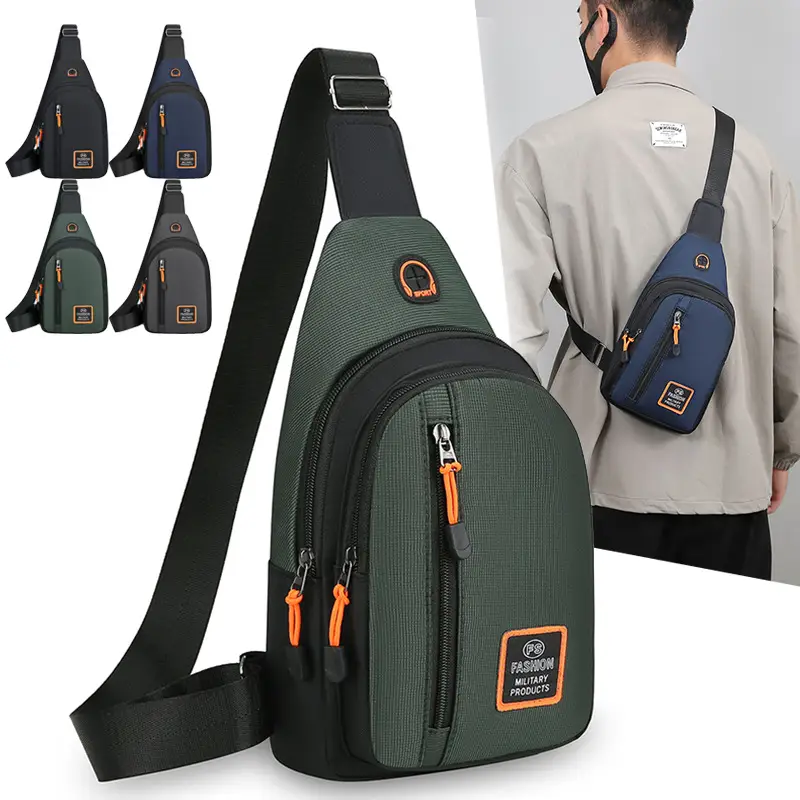 Men's Waterproof Multi-Layer Chest Bag with Crossbody Strap - Image 6